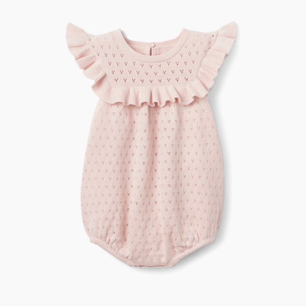 NWT Pointelle Knit Baby Romper